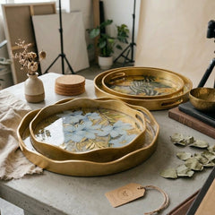 2-PIECE NESTING DECORATIVE SERVING TRAY SET – ELEGANCE THAT ENHANCES YOUR HOME! ✨