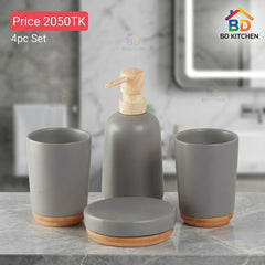 Premium 4-Piece Ceramic Bathroom Accessory Set ✨🛁