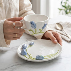 Aesthetic Flower Print Ceramic Tea & Coffee Mug☕🌸