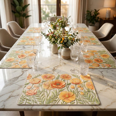 FLORAL PVC PRINT TABLE MAT SET FOR AN ELEGANT, STYLISH & BEAUTIFULLY DECORATED DINING EXPERIENCE! ✨🌸