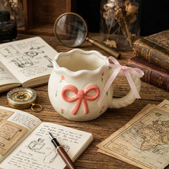 Romantic Bowed Rose Printed Handmade Ceramic Mug 🌷🎀 🌹