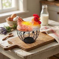 Premium Chicken-Shaped Egg Storage Basket – Heavy Quality & Unique Kitchen Organizer 🥚🧺🐔✨