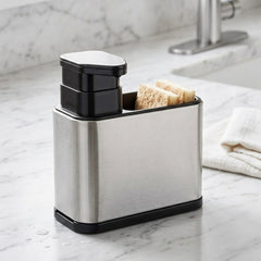 Imported Stainless Steel & Plastic Kitchenware Household Liquid Soap Dispenser with Spatula & Scrubber Holder ๐ง๐ฅ