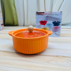 Ceramic pot with high-quality heat-resistant glass lid Ceramic Bowl