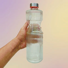 Premium Striped Glass Bottle – 1000ml 💛🍇