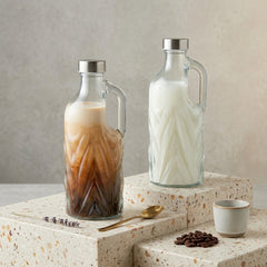 Elegant Transparent Glass Water & Juice Bottle – Stylish Serving for Every Home! 🥥🍾🤎