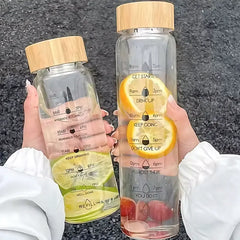 Hot & Cold Transparent Imported Household Travel Friendly Glass Water Juice Tea Coffee Milk Bottle 🍋🍶🥑