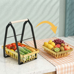 2-Tier Metal Fruit Basket – Stylish & Space-Saving Kitchen Organizer 🍊🍎🍋🍋🟩