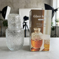 ELEGANT GLASS BEDSIDE WATER CARAFE SET – BEAUTY MEETS EVERYDAY COMFORT! ✨