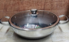 Premium 316 Stainless Steel Honeycomb Wok Korai – 30cm With Lid 🍳🥘
