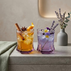 Premium Tinted Violet Curved Glass Set – 6Pcs 💜🌸