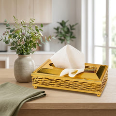 GOLDEN STAINLESS STEEL TISSUE HOLDER