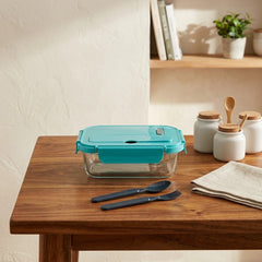 Premium Borosilicate Glass Lunch Box with Airtight Cutlery Lid – Smart, Stylish & Convenient! ✨🍱