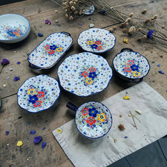 Royal Indigo Floral Ceramic Dinner Set
