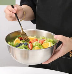 304 Stainless Steel Mixing Bowl with Scale – Large Capacity, Eco-Friendly Kitchen Bowl
