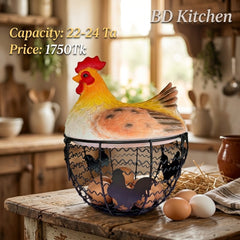 CUTE MALLARD DUCK EGG BASKET – CHARMING KITCHEN DECOR! 🥚💛