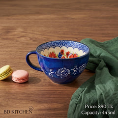 Artistic Floral Printed Ceramic Mug – Colorful, Elegant & Perfect for Tea & Coffee Lovers 🍪💐