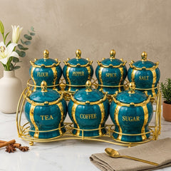 ELEGANT 7PC CERAMIC KITCHEN STORAGE JAR SET ✨🌻