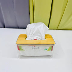 Acrylic Tissue Box with Bamboo wooden Lid