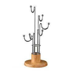 SS AND Wooden Coffee Mug Holder Tea Cup Stand