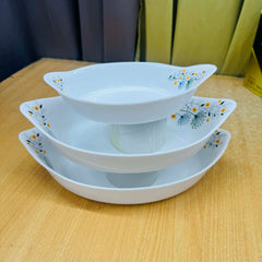 3pcs Pyrex Opal Glass Ovenproof Serving Dish