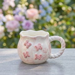 Cute Pink Bowed Handmade Ceramic Mug ☕💗