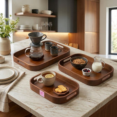 BAMBOO WOODEN TRAY SET – NATURAL ELEGANCE FOR YOUR HOME! 🤎☕