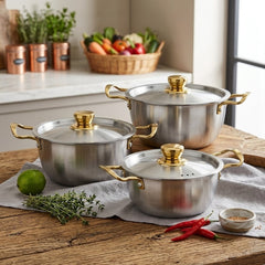 Premium 3-Piece Steel Wok Pan (Korai) Set! 🥘✨