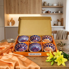TURKISH TRADITIONAL PRINTED CERAMIC BOWL SET
