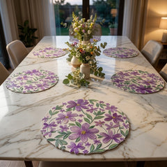 FLORAL PVC PRINT TABLE MAT SET FOR AN ELEGANT, STYLISH & BEAUTIFULLY DECORATED DINING EXPERIENCE! ✨🌸