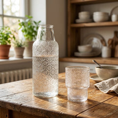 LUXURY CARDICA GLASS BEDSIDE WATER CARAFE SET – ELEGANCE FOR YOUR EVERYDAY LIFE! ✨