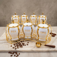 ELEGANT 7PC CERAMIC KITCHEN STORAGE JAR SET ✨🌻