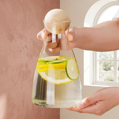 Premium Borosilicate Glass Decanter Jug with Natural Cork Lid 1800ml 🍶✨