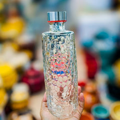 Premium Quality Imported Clear Transparent Glass Bottle with Stainless Steel Spiral Lid ✨