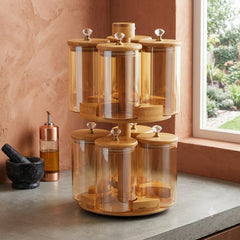 Organize Your Spices in Style with This Premium Rotating Spice Jar Set! 🥫🌾✨