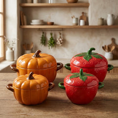 CERAMIC SOUP POT & CASSEROLE SET WITH LID
