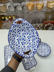 Turkish Design Ceramic Serving Dish | Elegant Decorative Serving Plate for Dining Table