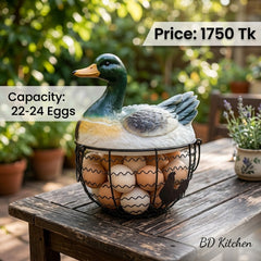 CUTE MALLARD DUCK EGG BASKET – CHARMING KITCHEN DECOR! 🥚💛