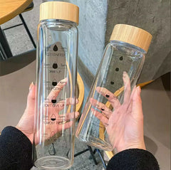 Hot & Cold Transparent Imported Household Travel Friendly Glass Water Juice Tea Coffee Milk Bottle 🍋🍶🥑