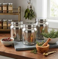 500ml 1pc Stainless Steel Indian Imported Household Kitchenware Storage Jar🌶️🥜🍪🌾