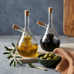 Dual Storage Borosilicate Heat-Resistant Imported Glass Oil Pot with Cork Lid 🏺✨