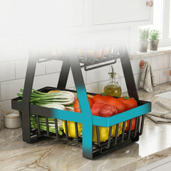 2-Tier Metal Fruit Basket – Stylish & Space-Saving Kitchen Organizer 🍊🍎🍋🍋🟩