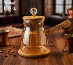 Premium Golden Glass Milk Pot with Handle 🥛✨