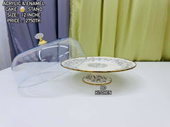 Elegant Acrylic & Enamel Cake Stand ✨🎂