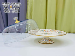 Elegant Acrylic & Enamel Cake Stand ✨🎂