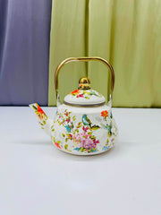 Vintage-Style Floral Enamel Tea Kettle – Timeless Beauty for Every Tea Moment ☕🌸✨