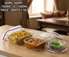 4 Pcs Glass Food Container Set๐ฅ๐ฅฆ