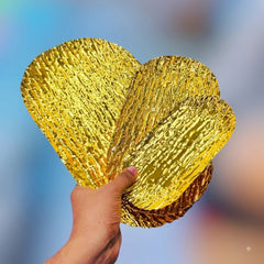 Luxury Golden Metallic 3pc Oval Serving Tray Set with Unique Uneven Design – Perfect for Stylish Serving, Home Décoration & Elegant Guest Entertaining 💛🍰