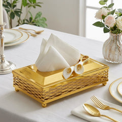 GOLDEN STAINLESS STEEL TISSUE HOLDER