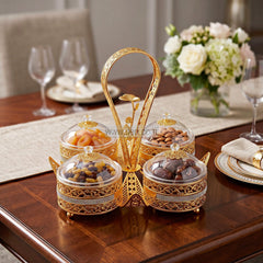LUXURY 4-PIECE GOLDEN DESSERT & CANDY SERVING SET đâ¨